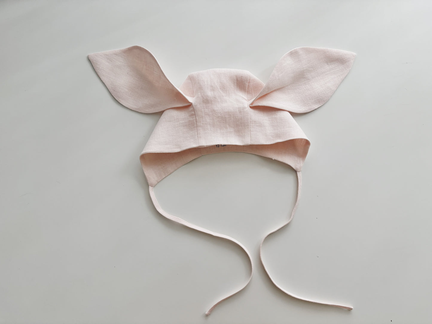 Linen bunny bonnet PALE PINK