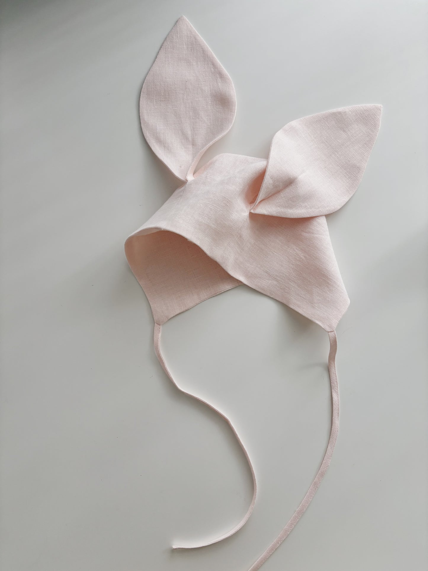 Linen bunny bonnet PALE PINK