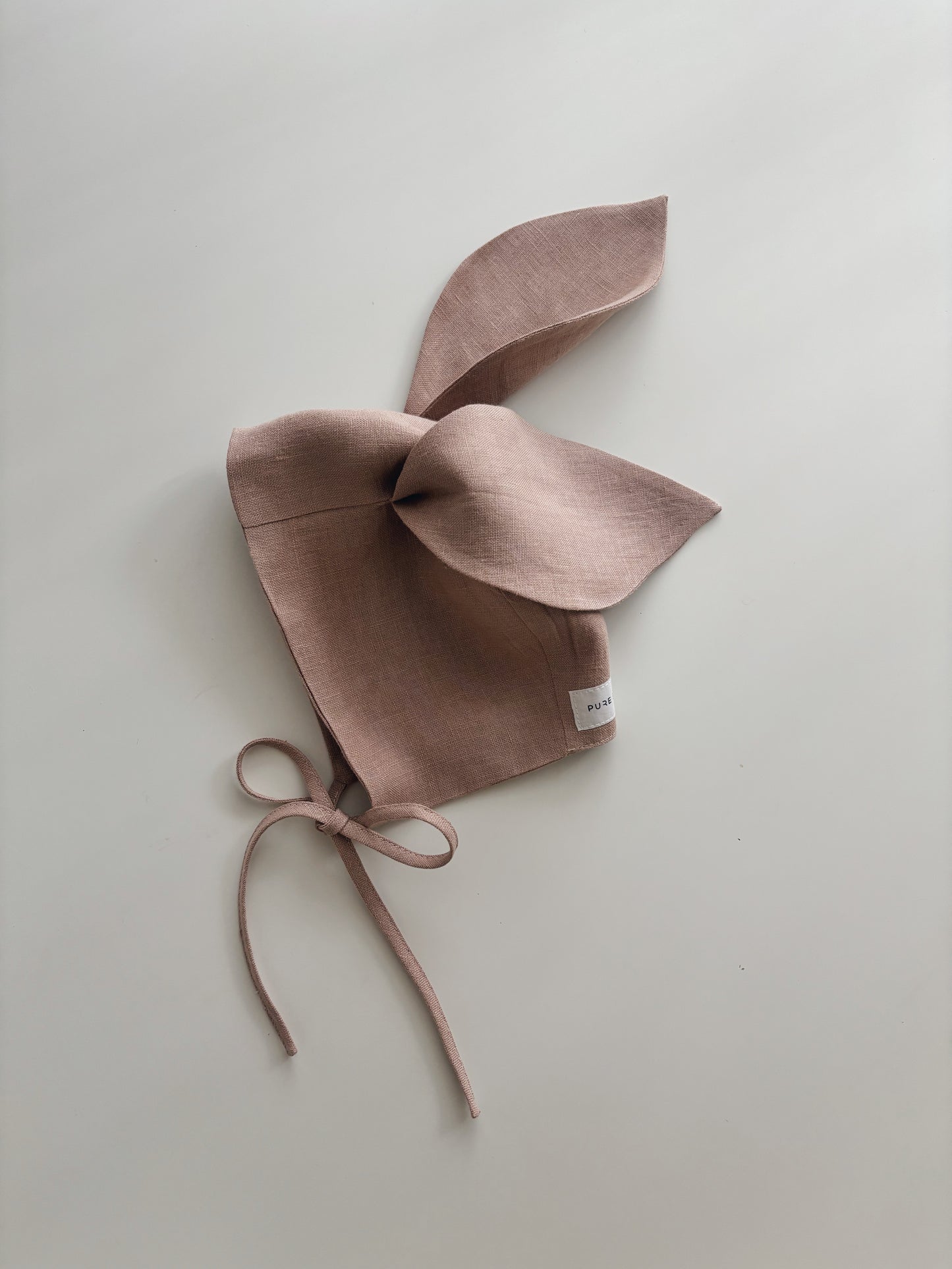 Linen bunny bonnet LIGHT CARAMEL