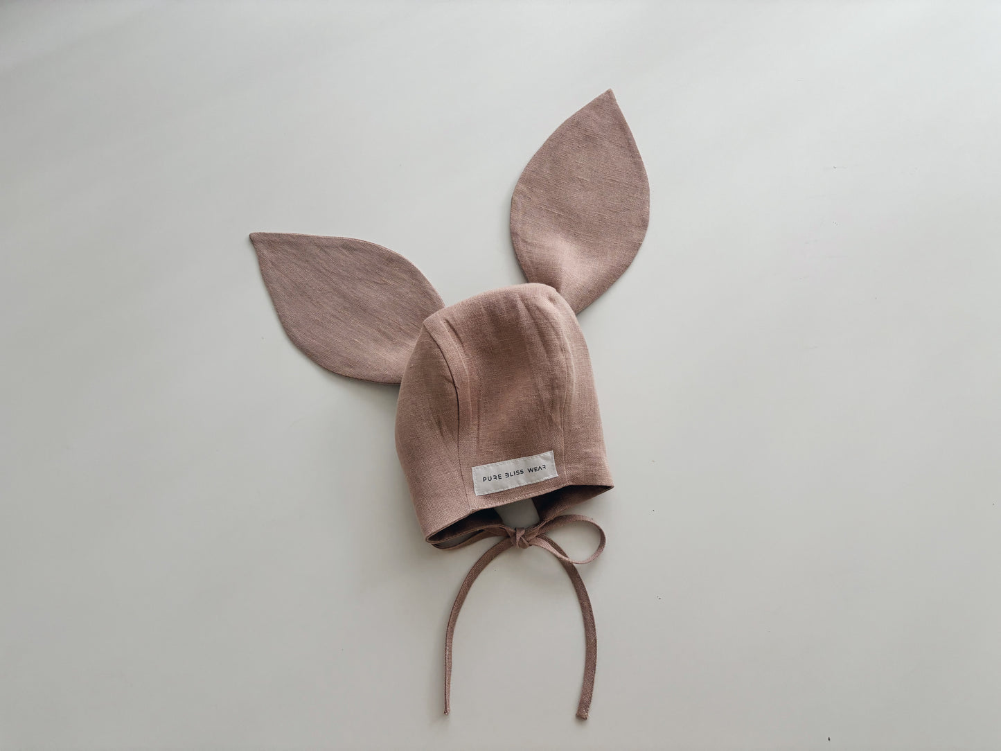 Linen bunny bonnet LIGHT CARAMEL