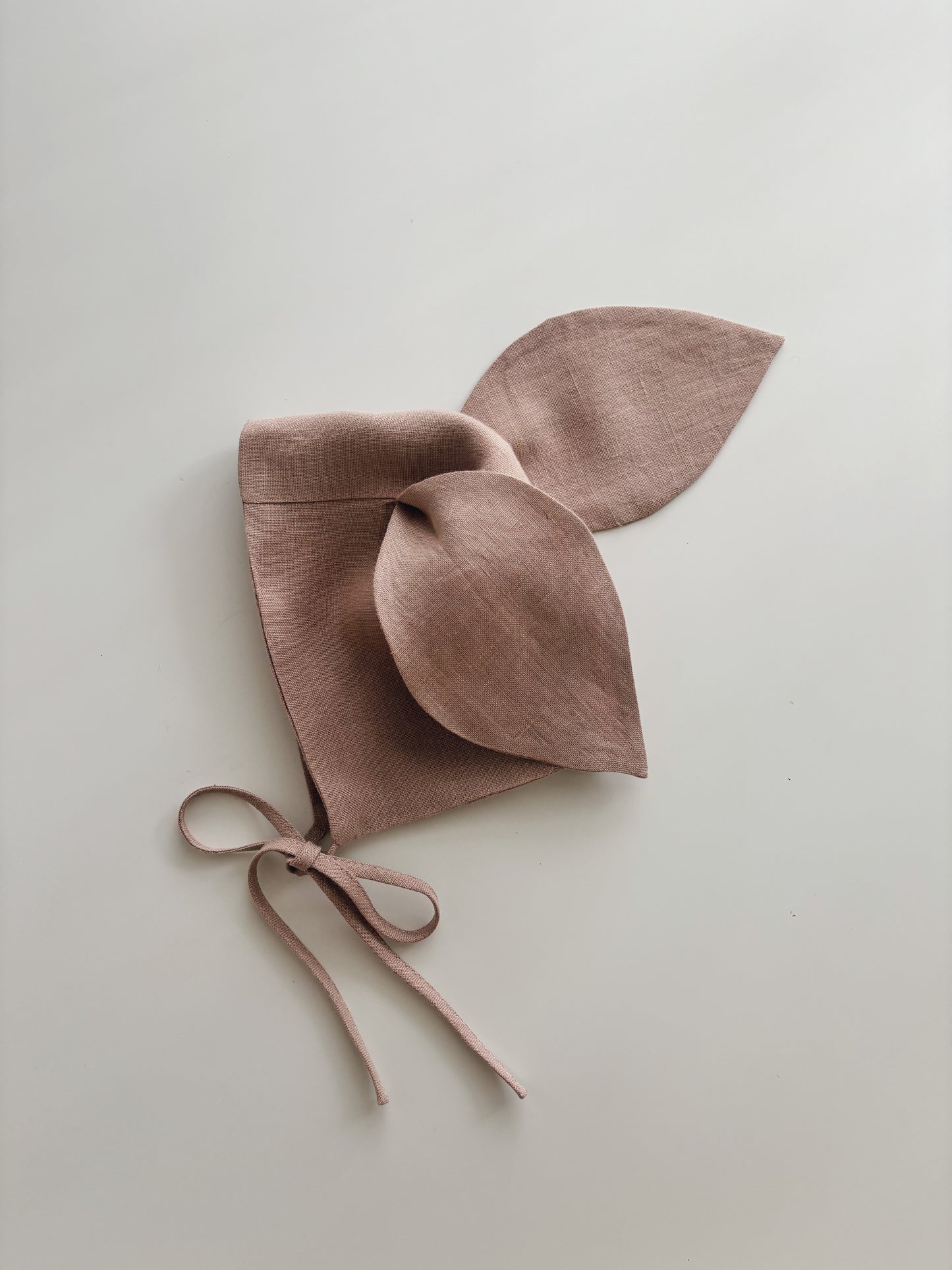 Linen bunny bonnet LIGHT CARAMEL